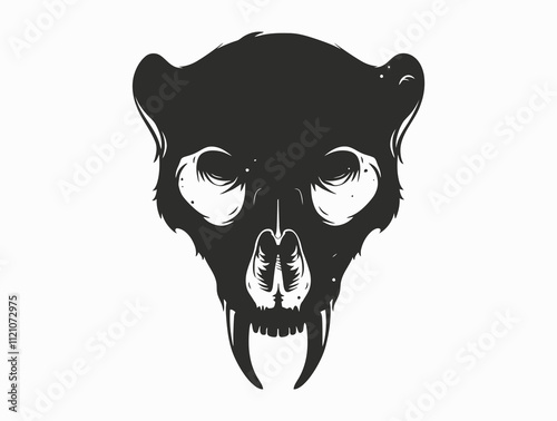 Beaver Skull silhouette vector illustration