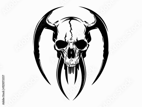 Elephant Skull silhouette vector illustration