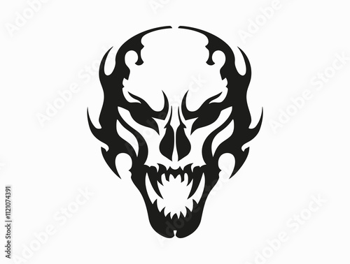 Tiger Skull silhouette vector illustration