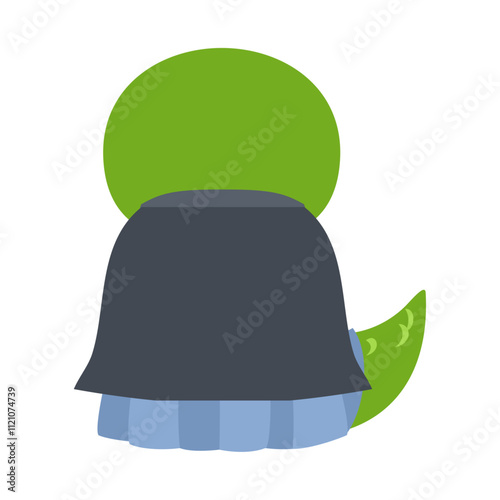 袴を穿く後ろ姿の蛇。フラットなベクターイラスト。
The back view of a snake in a hakama. Flat vector illustration.