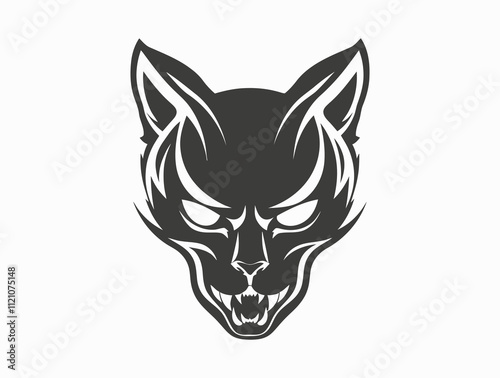 Cat Skull silhouette vector illustration