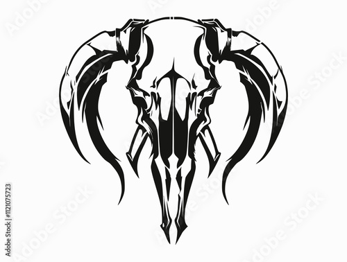 Elephant Skull silhouette vector illustration