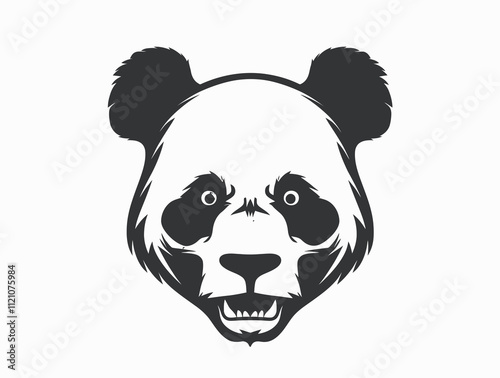 Giant Panda Skull silhouette vector illustration photo