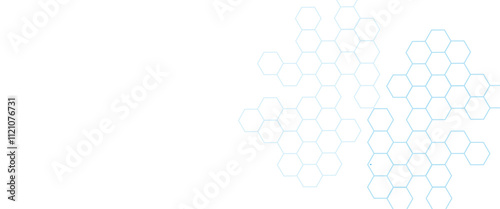 Vector hexagons pattern. Geometric abstract background with simple hexagonal elements. Medical, technology or science design