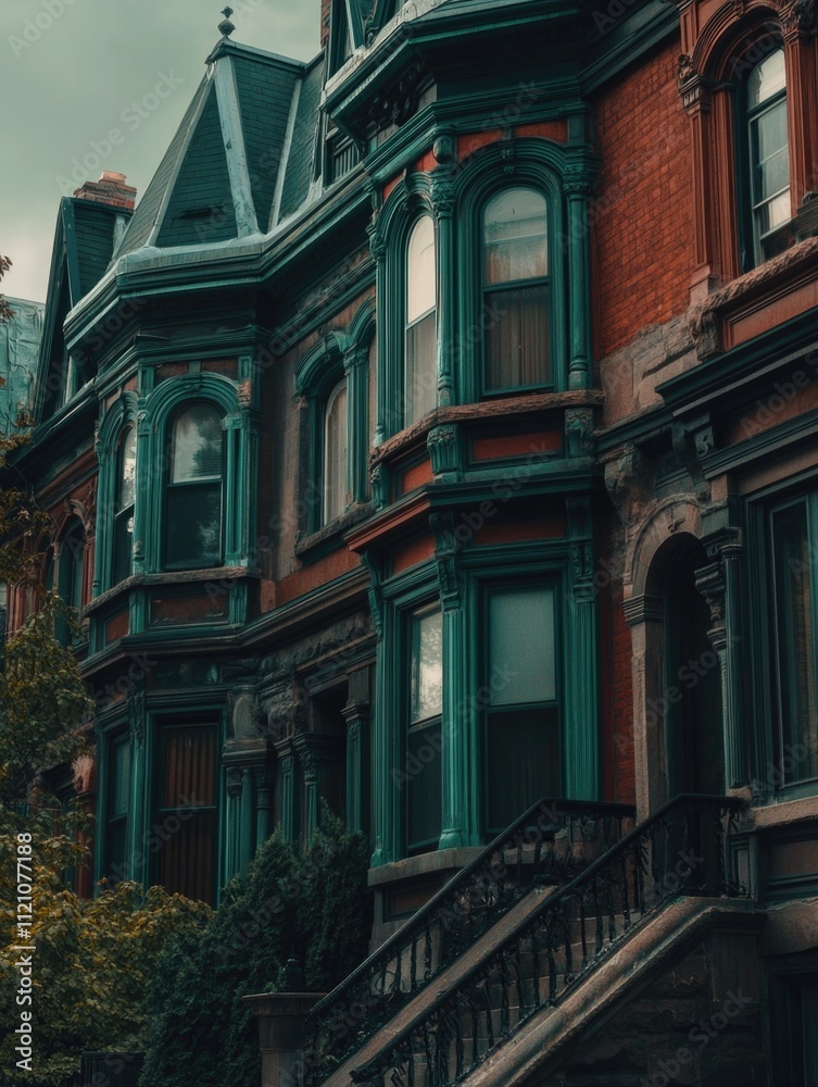 Fototapeta premium Historic Brick Townhouse Row