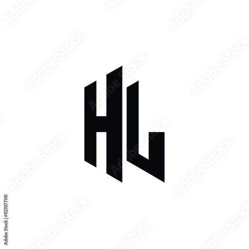 HL monogram logo design letter text name symbol monochrome logotype alphabet character simple logo