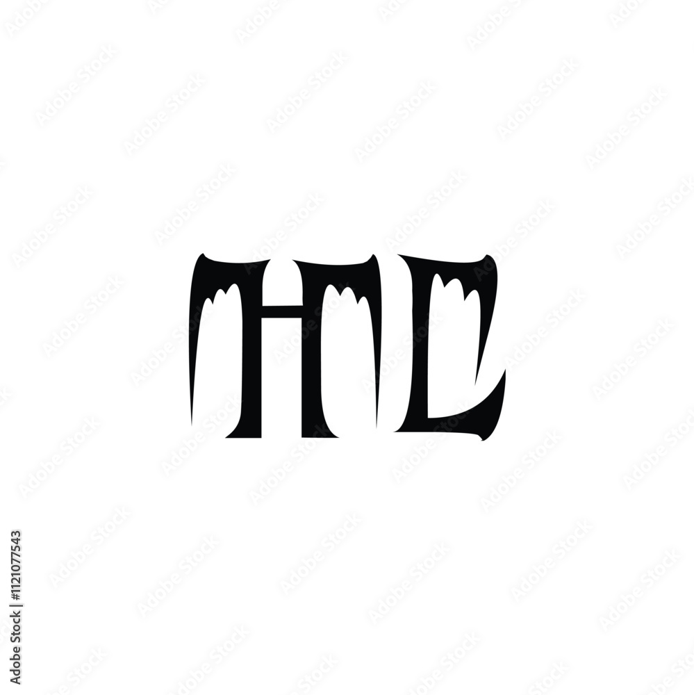 Obraz premium HL monogram logo design letter text name symbol monochrome logotype alphabet character simple logo