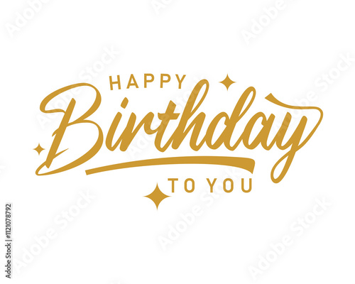 Happy Birthday Text Vector Typography for greeting card