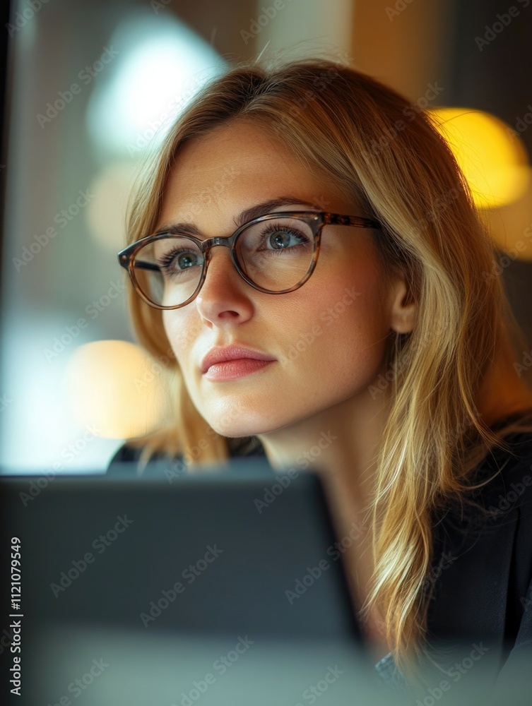 Professional Woman Focusing on Computer Professional Woman Focusing on Computer