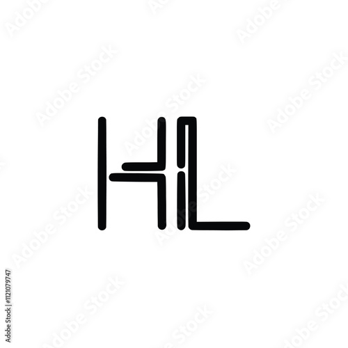 HL monogram logo design letter text name symbol monochrome logotype alphabet character simple logo