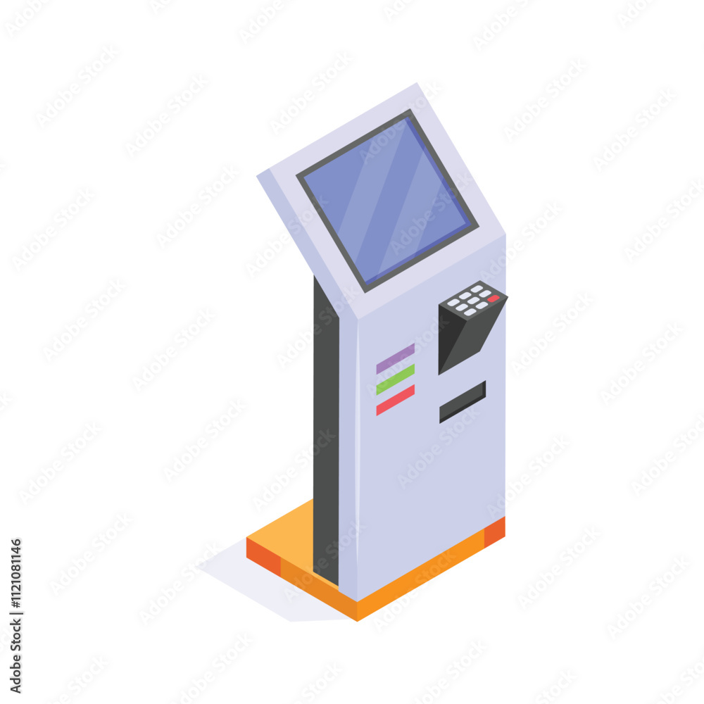 Get this trendy isometric icon of atm machine, ready to use vector Get this trendy isometric icon of atm machine, ready to use vector