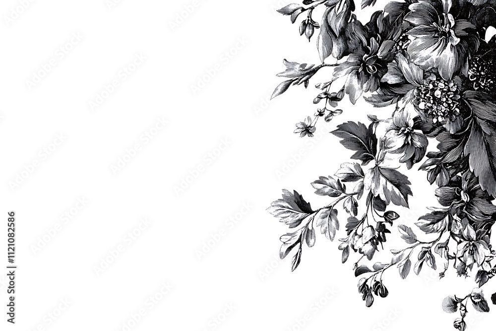 custom made wallpaper toronto digitalMonochrome floral border design