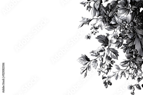 Wallpaper Mural Monochrome floral border design Torontodigital.ca