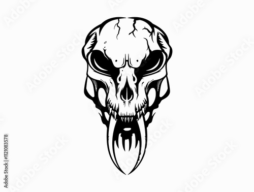 Mitor lizard Skull silhouette vector illustration