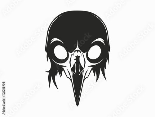 Owl Skull silhouette vector illustration