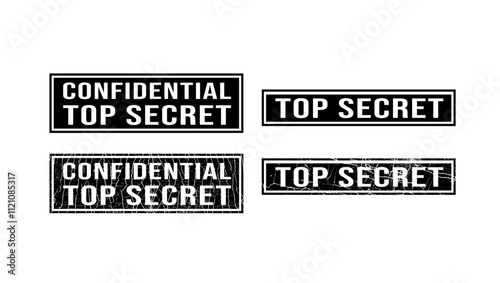 Confidential top secret stamp , black isolated silhouette