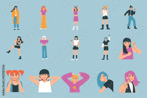 K-Pop Woman Character Illustration