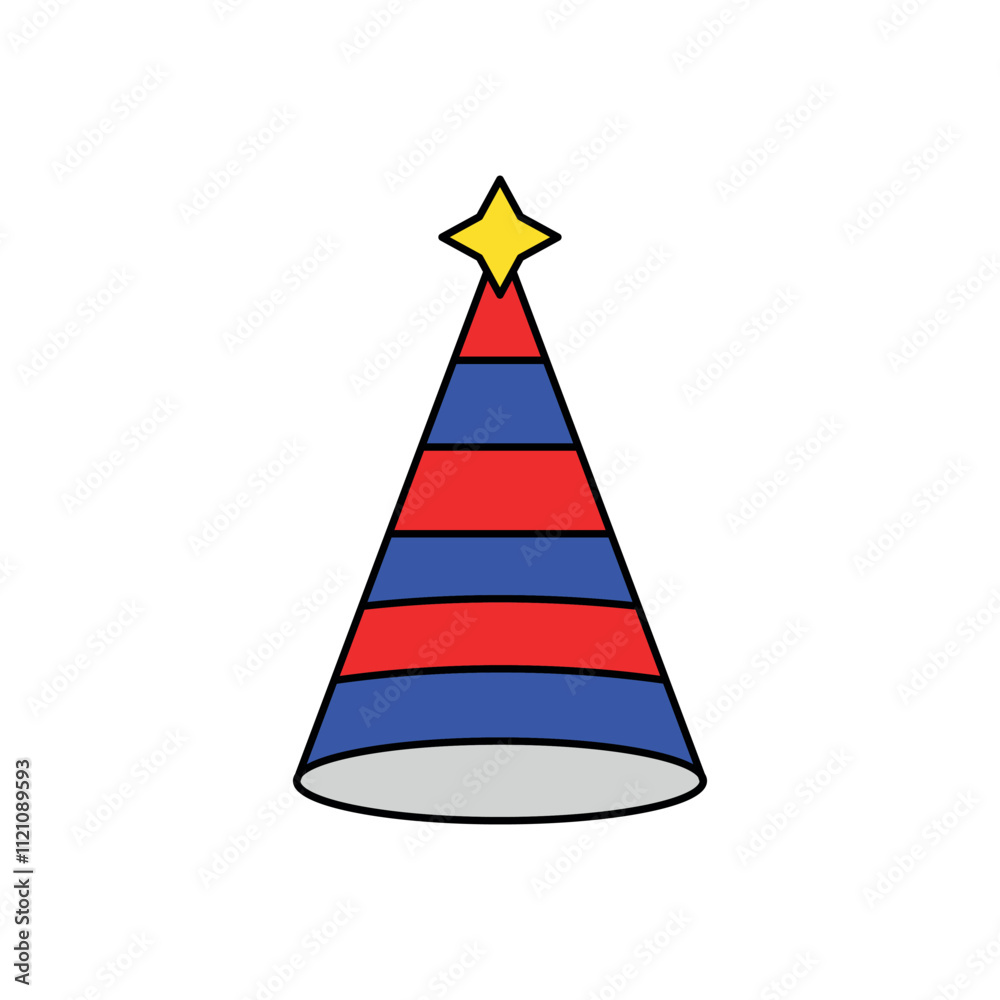 Party Hat vector icon illustration of New Year Party Hat vector icon illustration of New Year