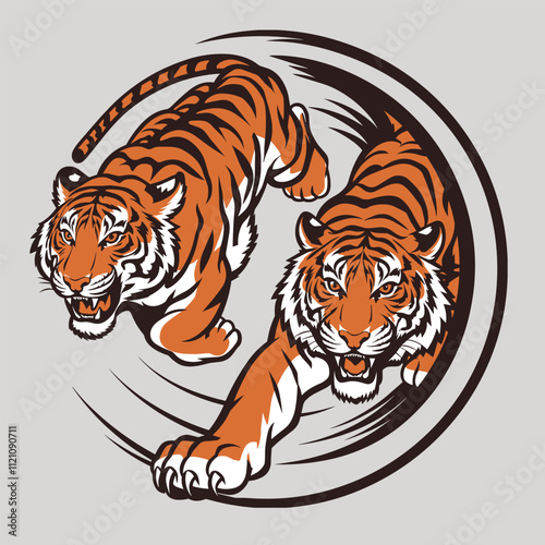 tiger vector for logo, t-shirt, template etc photo