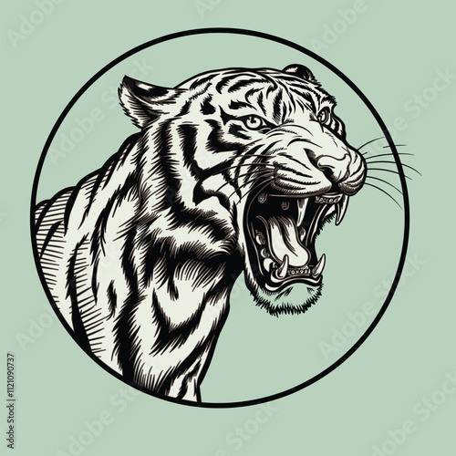 tiger vector for logo, t-shirt, template etc photo
