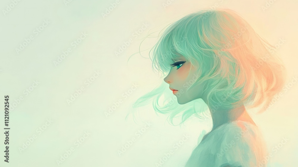 Delicate gradient blending peach, mint, and off-white, giving the sense of a soft, dreamy horizon Delicate gradient blending peach, mint, and off-white, giving the sense of a soft, dreamy horizon