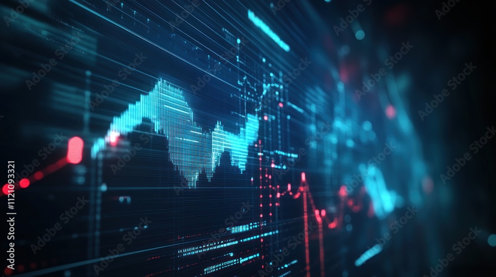 Obraz premium Abstract Digital Stock Market Chart