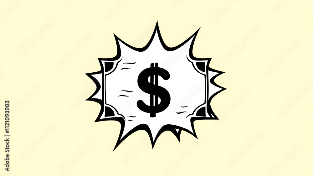 Dollar Comic book style vector illustration pop art word background. Generative AI