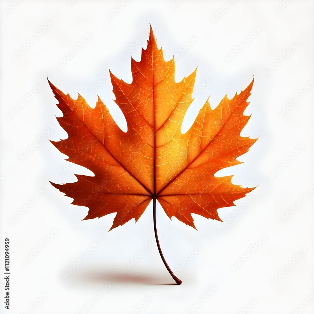 Fototapeta premium Maple Leaf in Autumn Isolated on White Background