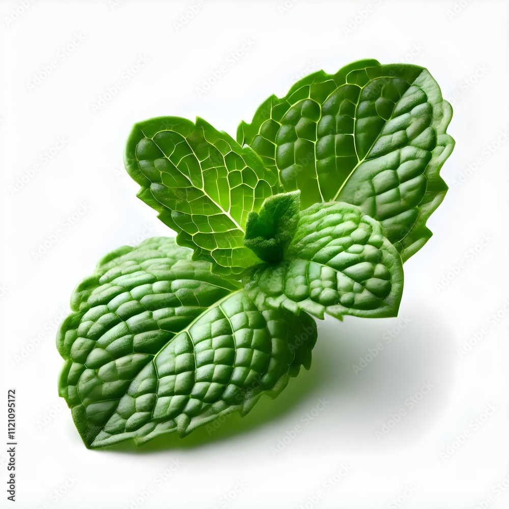 Vibrant Green Leaf Isolated on White Background Vibrant Green Leaf Isolated on White Background