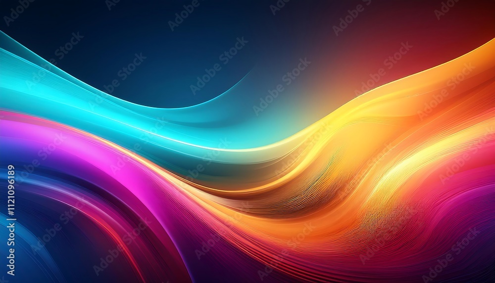 Obraz premium Vibrant abstract waves in dynamic colors.