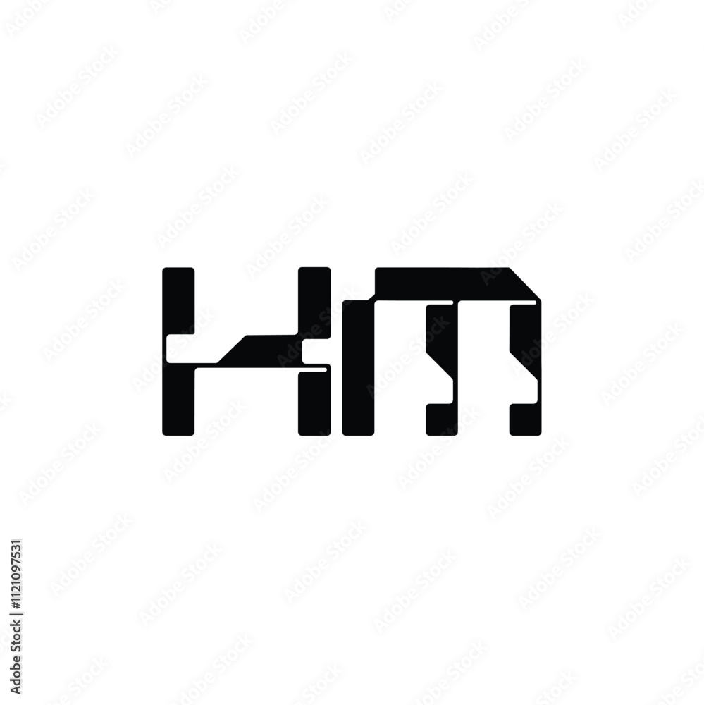 HM monogram logo design letter text name symbol monochrome logotype alphabet character simple logo HM monogram logo design letter text name symbol monochrome logotype alphabet character simple logo