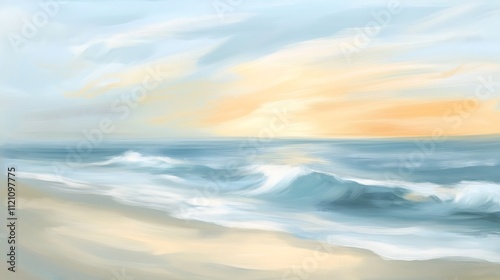 Wallpaper Mural Pastel Dawn Graces Serene Beach with Whispering Waves and Tranquility






 Torontodigital.ca