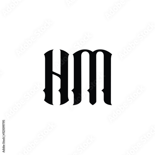 HM monogram logo design letter text name symbol monochrome logotype alphabet character simple logo