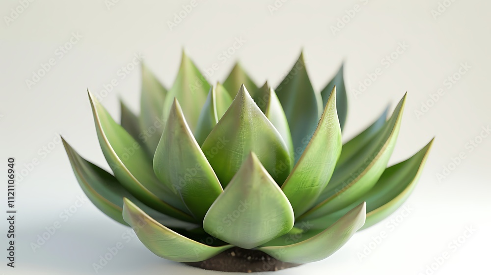 Tall succulent with smooth leaves on white. Tall succulent with smooth leaves on white.