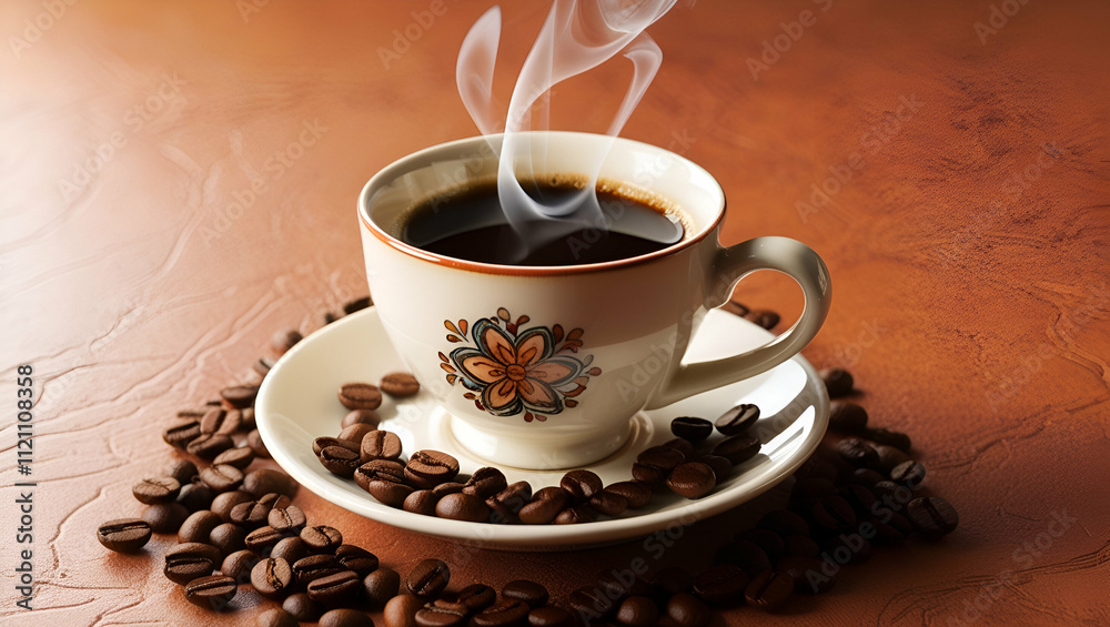 Fototapeta premium cup of coffee beans