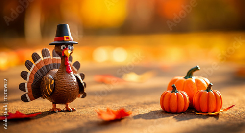 Turkey figure with pilgrim ...