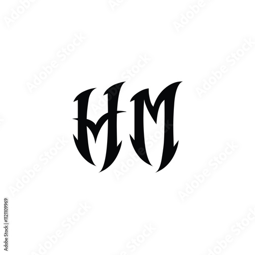 HM monogram logo design letter text name symbol monochrome logotype alphabet character simple logo