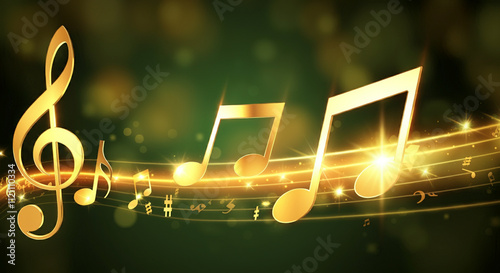 Floating musical notes with...