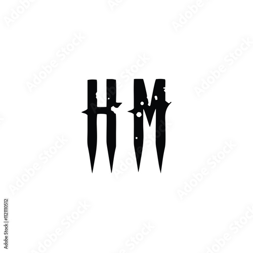 HM monogram logo design letter text name symbol monochrome logotype alphabet character simple logo