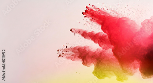 Red and pink watercolor spl...
