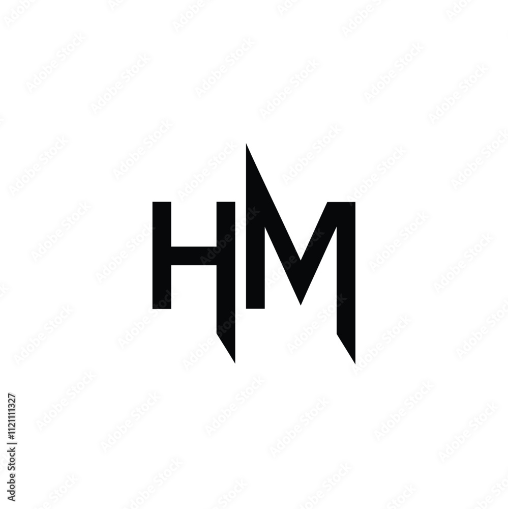 HM monogram logo design letter text name symbol monochrome logotype alphabet character simple logo HM monogram logo design letter text name symbol monochrome logotype alphabet character simple logo
