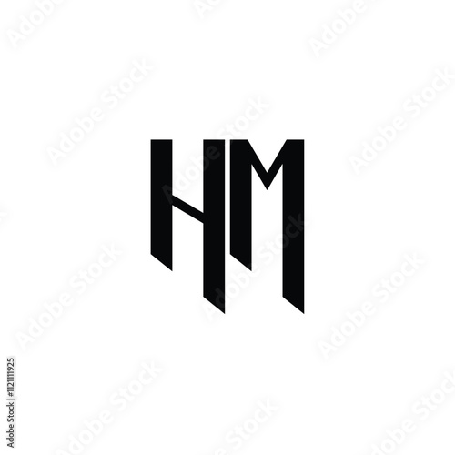 HM monogram logo design letter text name symbol monochrome logotype alphabet character simple logo