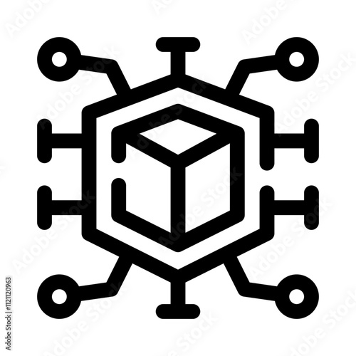 Blockchain Network line icon