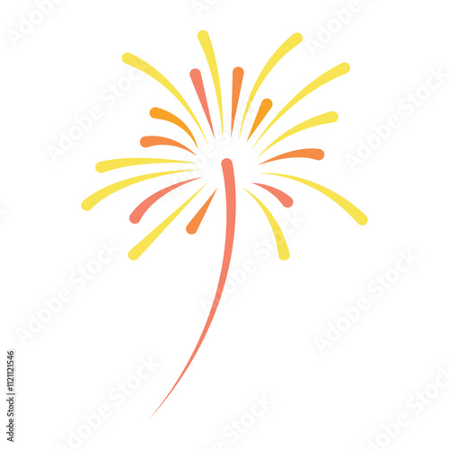 Firework bursting in sky Colorful explosion Joy symbol