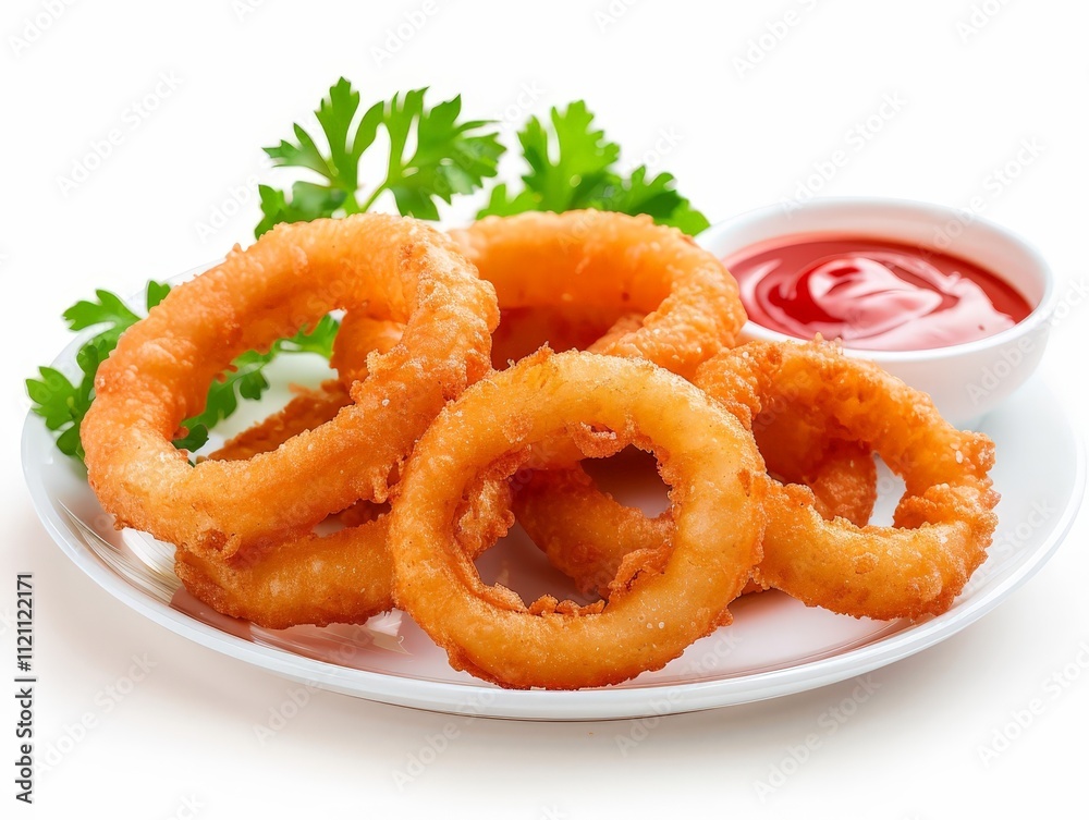 Crispy Onion Rings with Ketchup Crispy Onion Rings with Ketchup