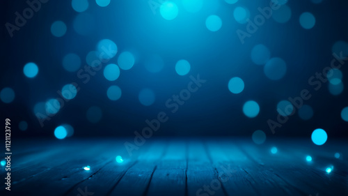 A background featuring a bokeh effect, complemented by a wooden floor at the bottom