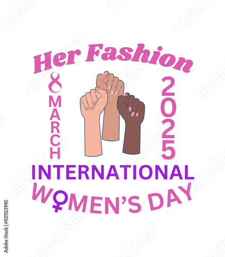 Fist Up - International Women's Day - Transparent Background