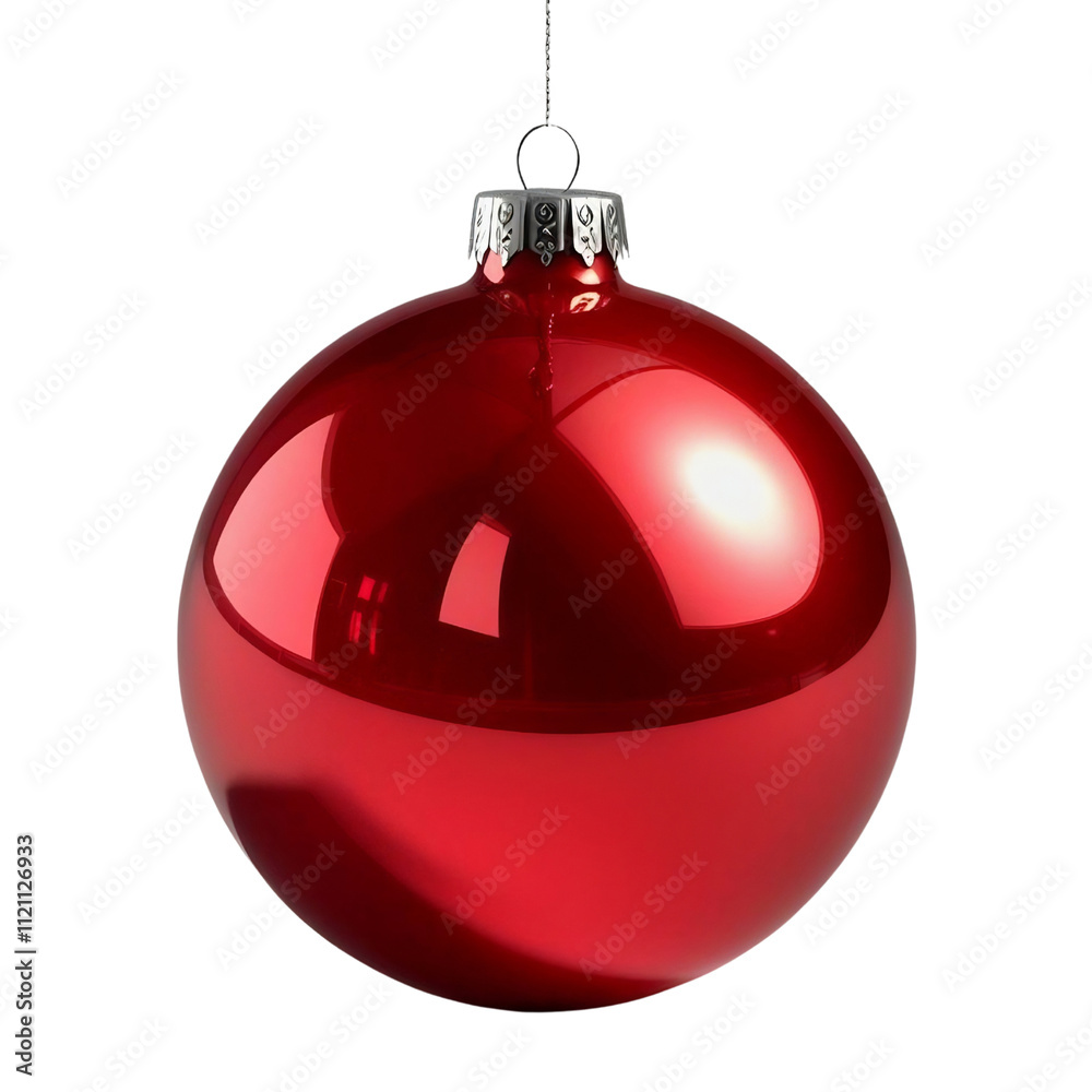 Red Christmas Ornament with Transparent Background Red Christmas Ornament with Transparent Background