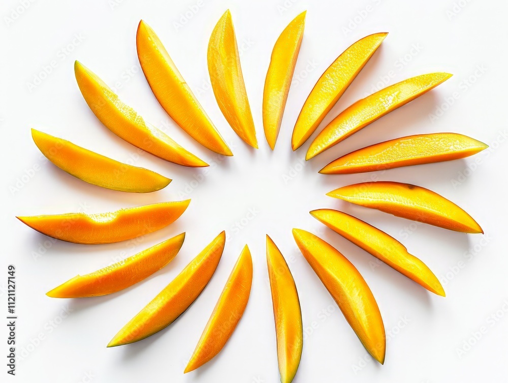 Mango Slices in a Circular Pattern Mango Slices in a Circular Pattern