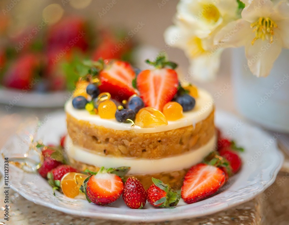 Elegant Celebration Cakes Styled in Vibrant Food Photography for Special Occasions Elegant Celebration Cakes Styled in Vibrant Food Photography for Special Occasions
